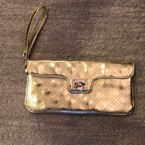 Express wristlet clutch Gold